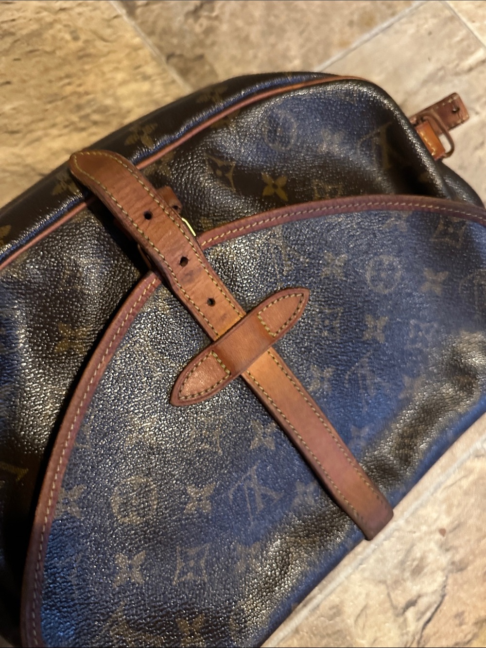 Louis Vuitton Saumur Monogram Crossbody in Dark Brown and Tan - Picture 12 of 16